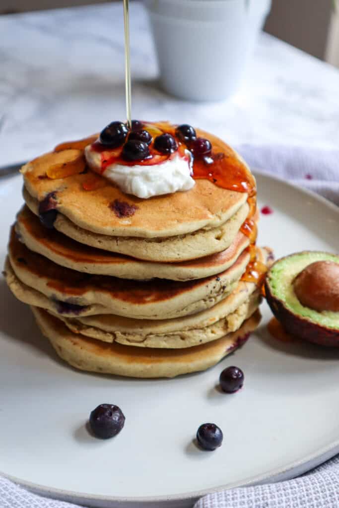 Healthy Blueberry Avocado Pancakes