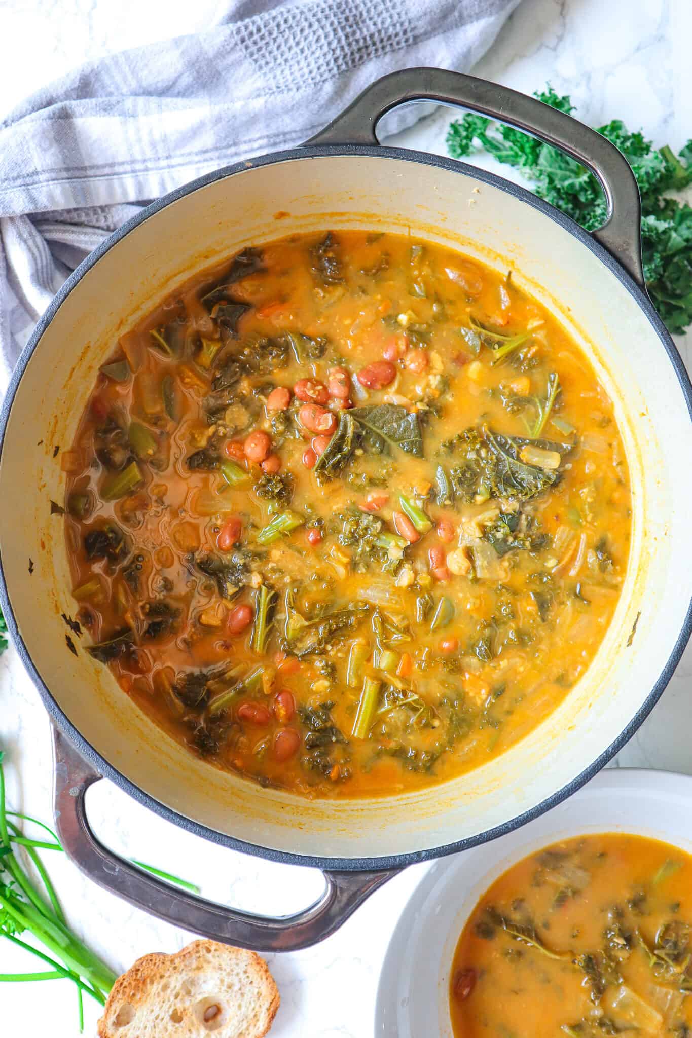 Savory White Bean Kale Soup
