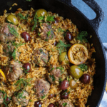 PIn it! greek orzo with lamb meatballs