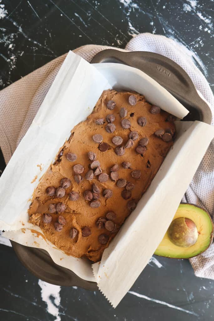 Chocolate Bread with avocado vegan and gluten free