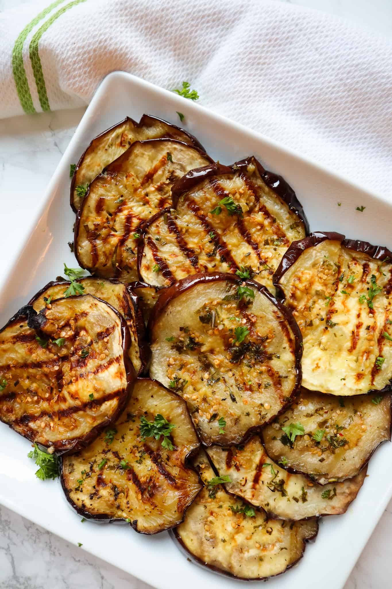 Grilled Eggplant With Garlic and Herbs