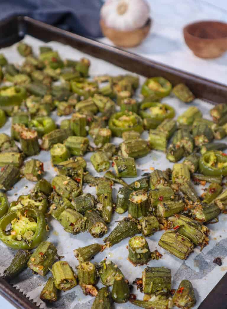 Okra that is not slimy. oven baked okra