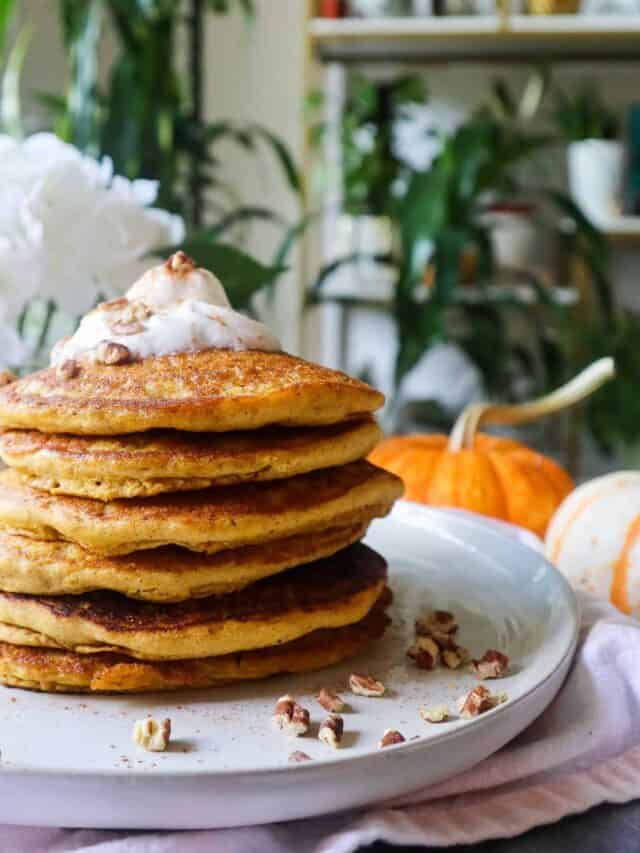 Homemade Pumpkin Pancakes (V + GF)