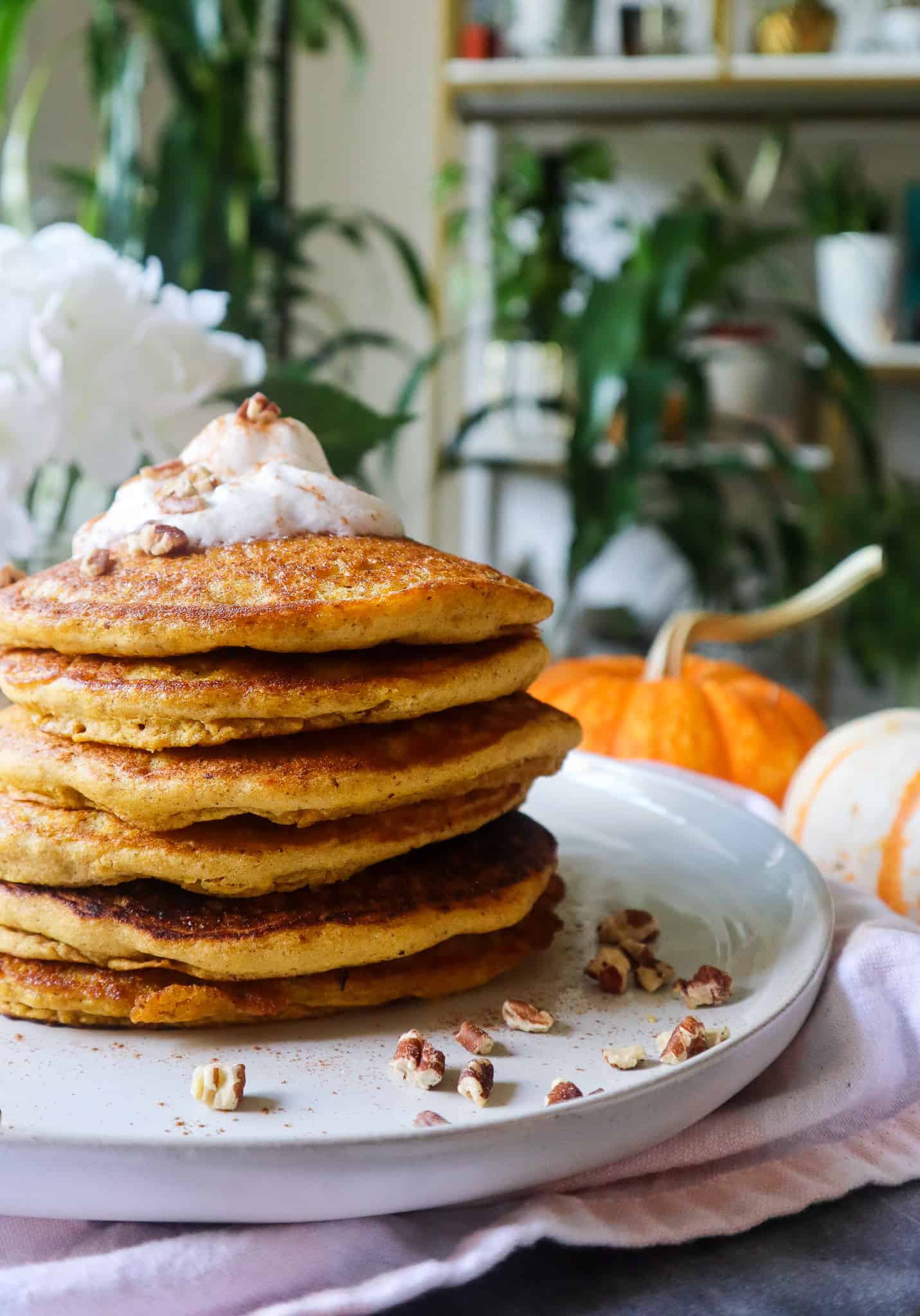 Fluffy Gluten Free Pumpkin Pancakes | Vegan
