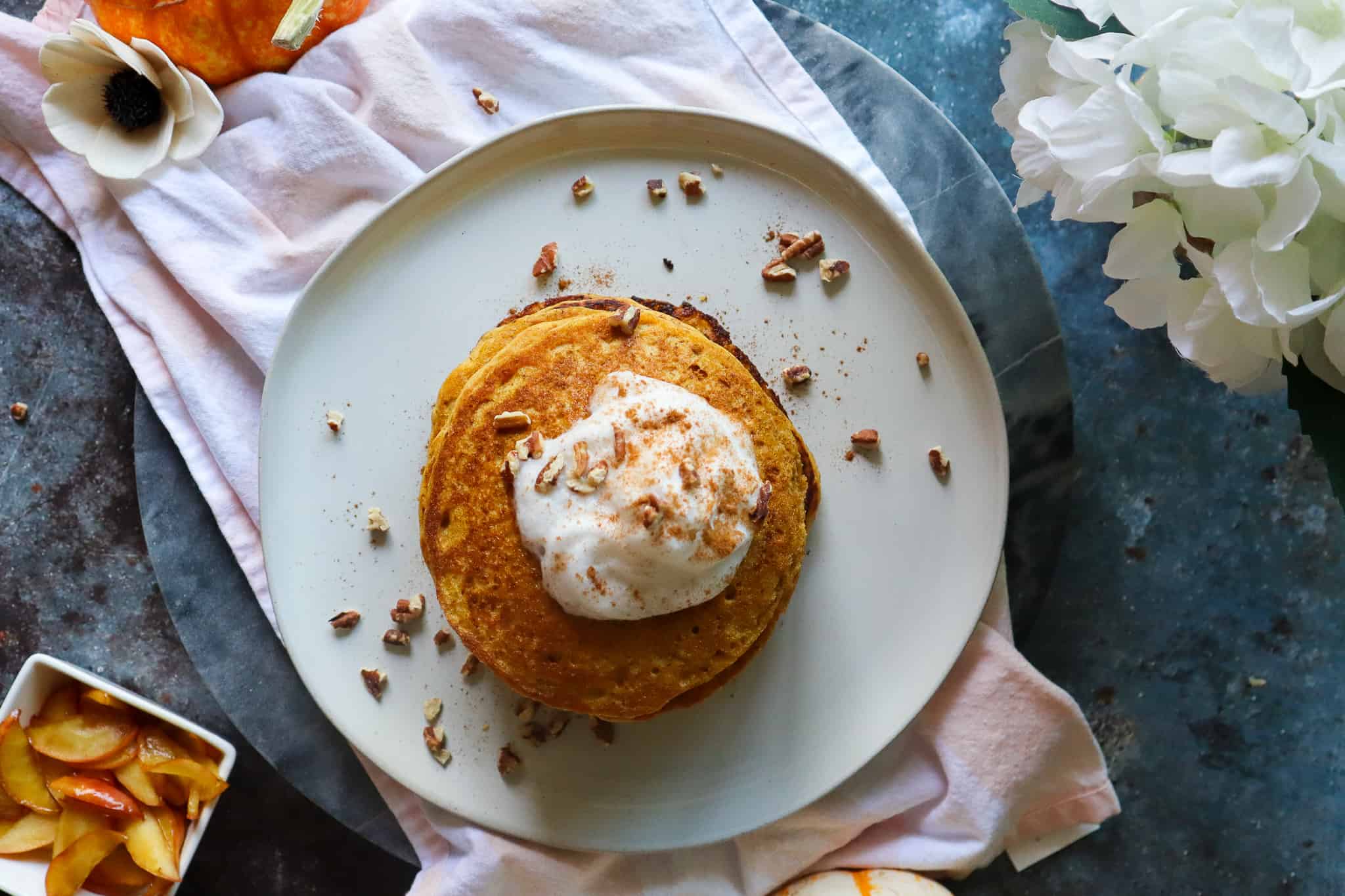 Fluffy Gluten Free Pumpkin Pancakes | Vegan - Good Food Baddie