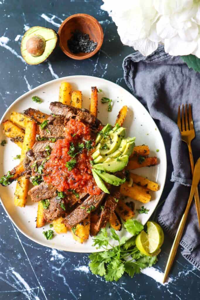 Loaded Carne Asade Polenta Fries - Good Food Baddie