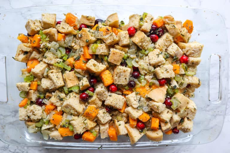 stuffing before going into the oven