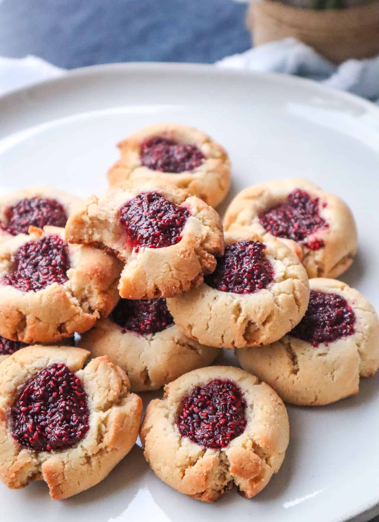 Gluten-Free Thumbprint Cookies with Raspberry Jam | Vegan 