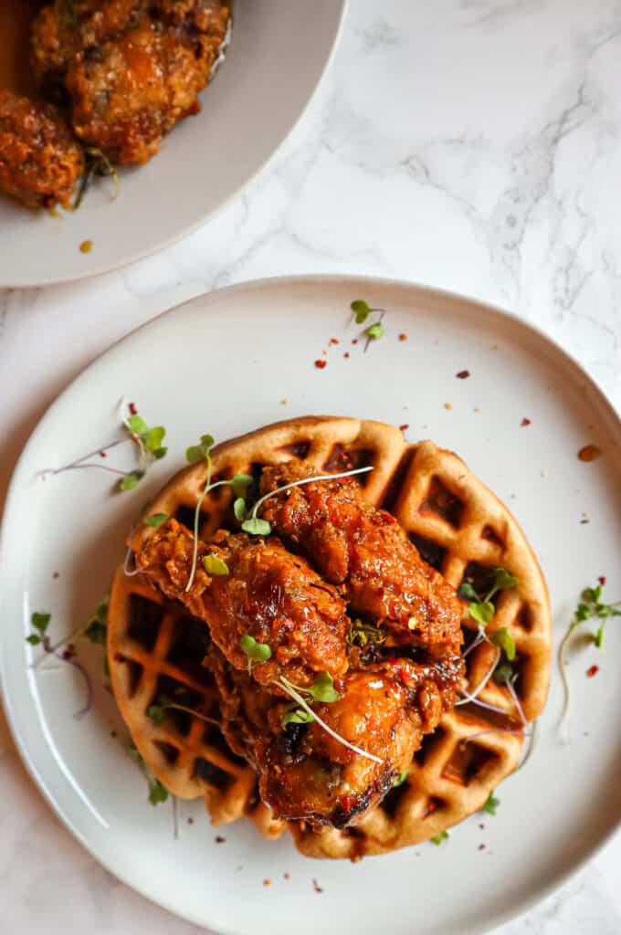 Gluten free fried chicken and waffle dairy free easy recipe