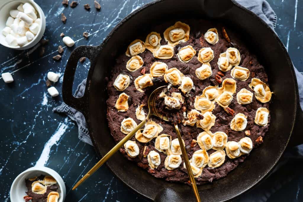 Eggless vegan rocky road brownies