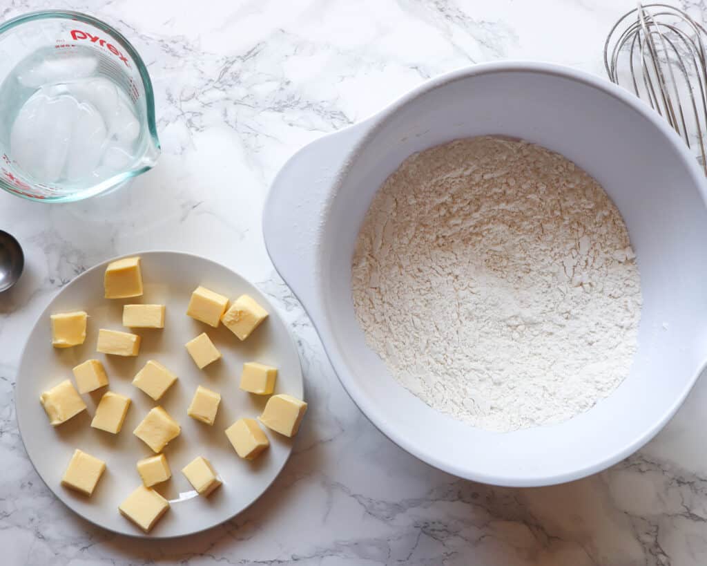 butter, flour, and water to make gluten-free dough