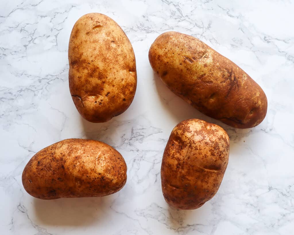 four large russet potatoes