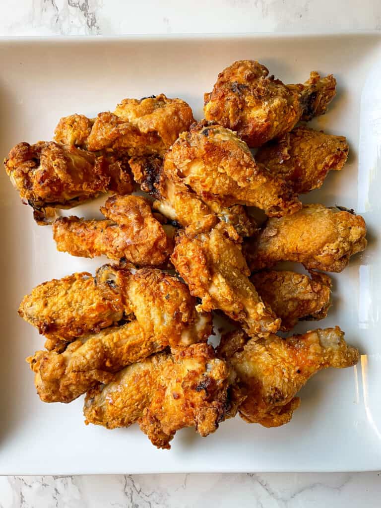 Crispy air fryer fried chicken wings, gluten free and dairy free