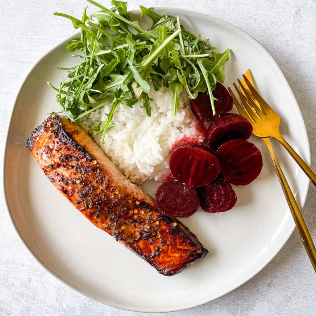 3-Ingredient Honey Garlic Air Fryer Salmon - Good Food Baddie