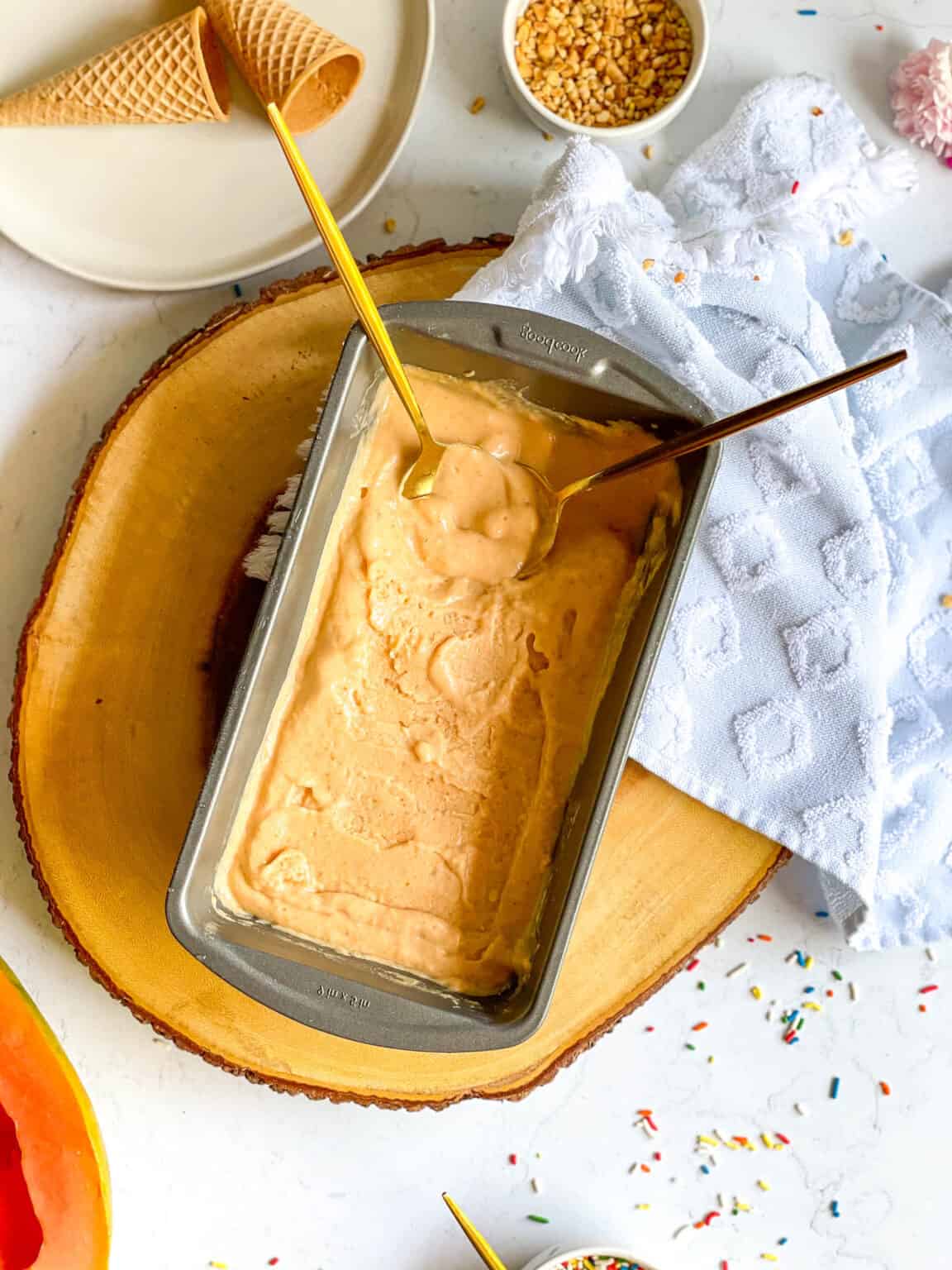 Tropical Papaya Ice Cream (Vegan, NoChurn Recipe) Good Food Baddie