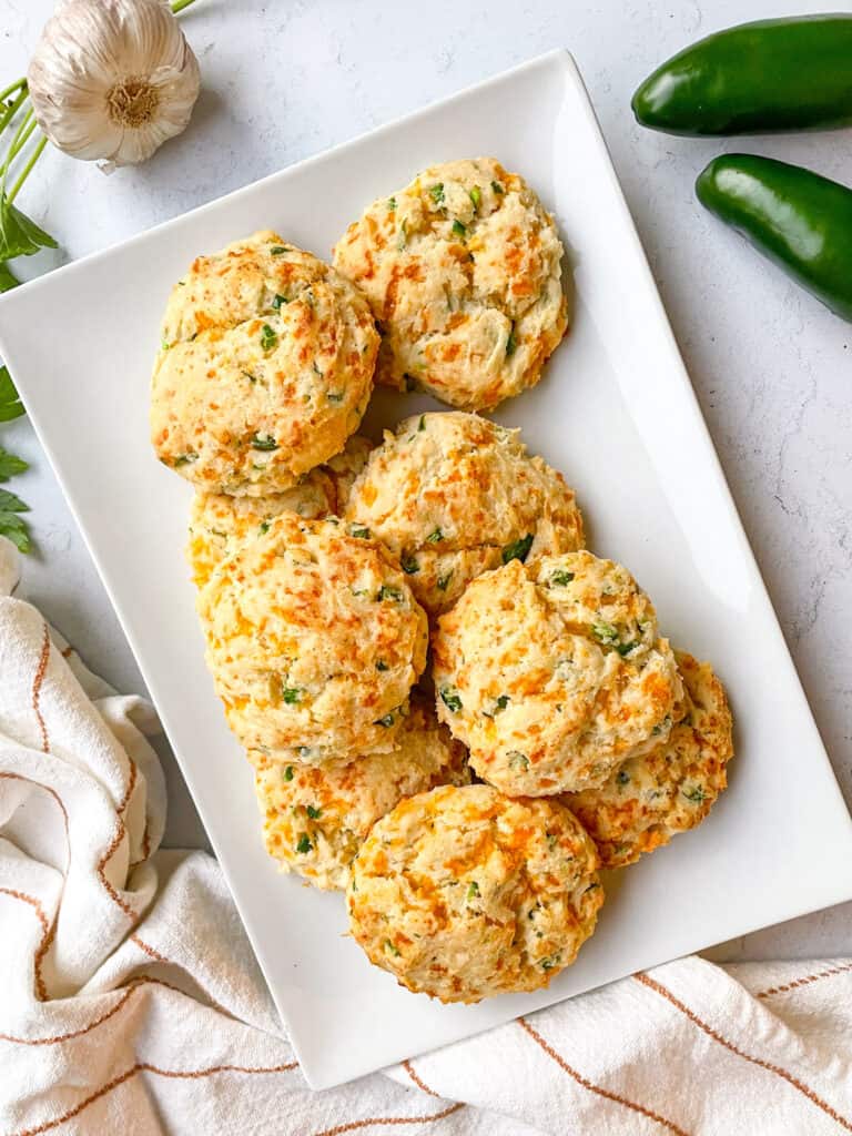Gluten Free Jalapeno Cheddar Biscuits with vegan option