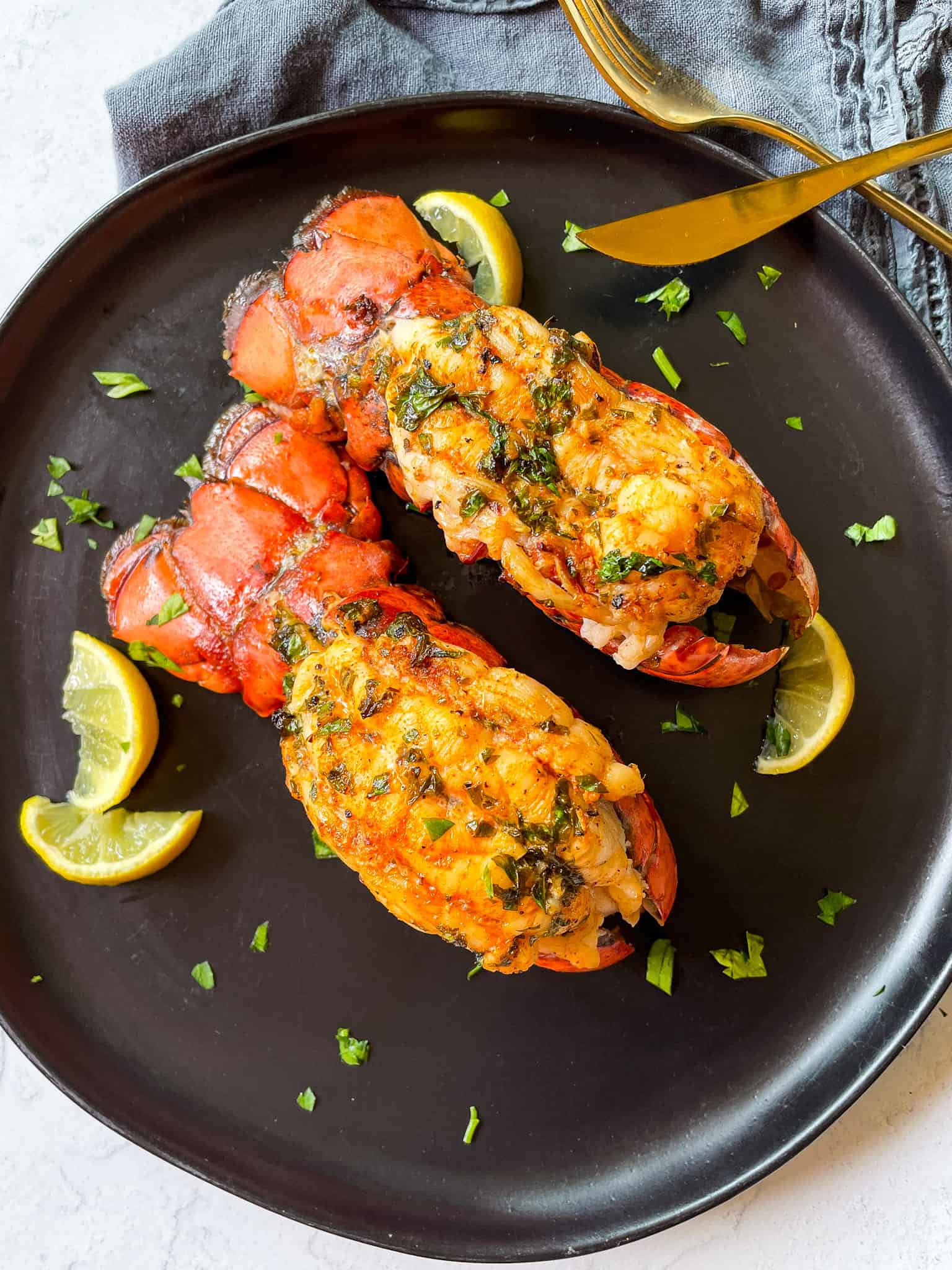 Air Fryer Lobster Tail with Lemon Garlic Butter - Good Food Baddie