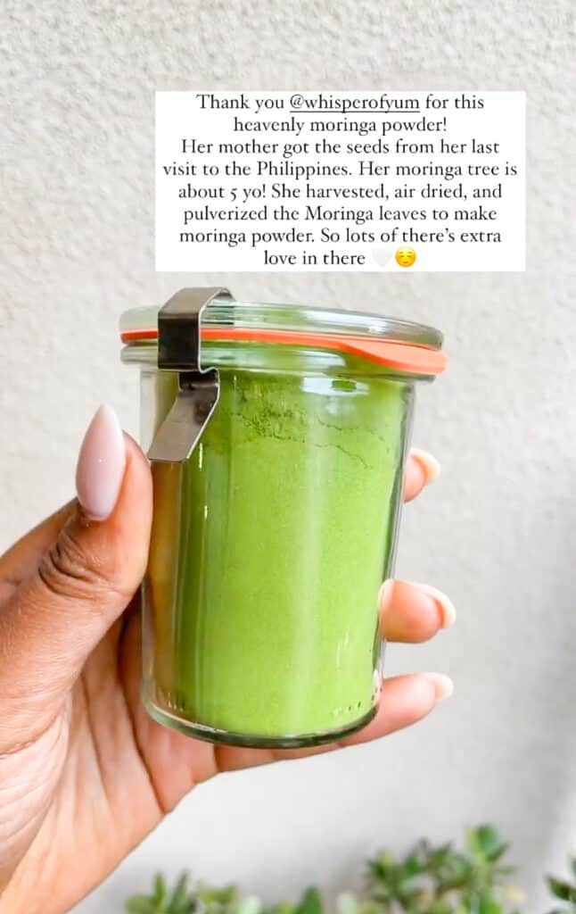 hand blended moringa powder