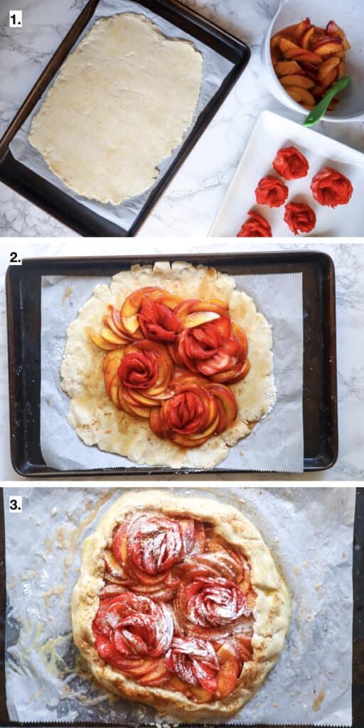 image steps to show how to make a galette