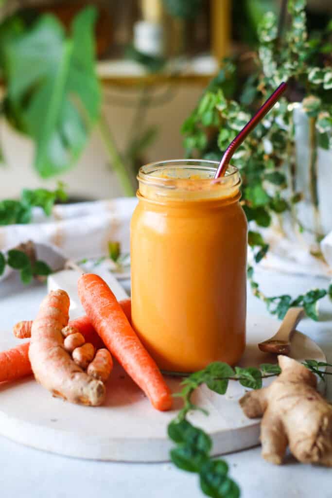 Carrot Ginger Turmeric Smoothie with Sea Moss! - Good Food Baddie