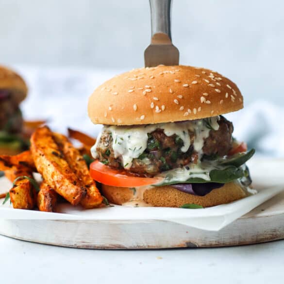 Greek Lamb Burgers with Tzatziki Sauce - Good Food Baddie