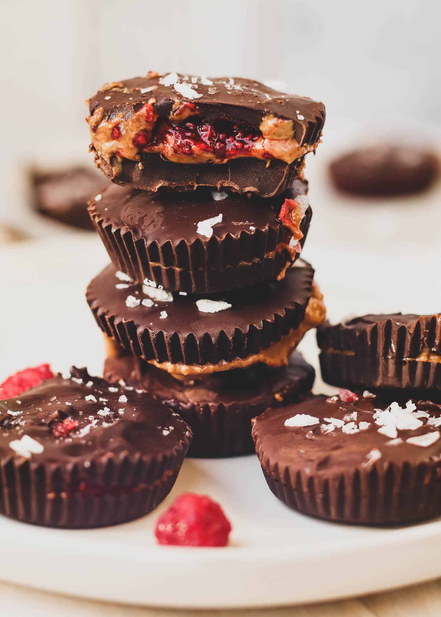 Chocolate Almond Butter Cups with Raspberry