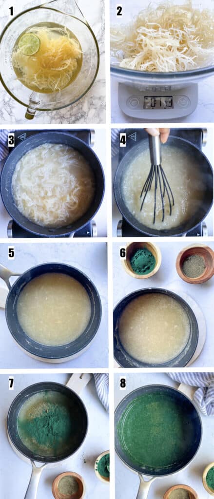 steps to show how to boil sea moss