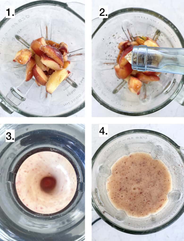 steps to show how to make peach wine slushies 