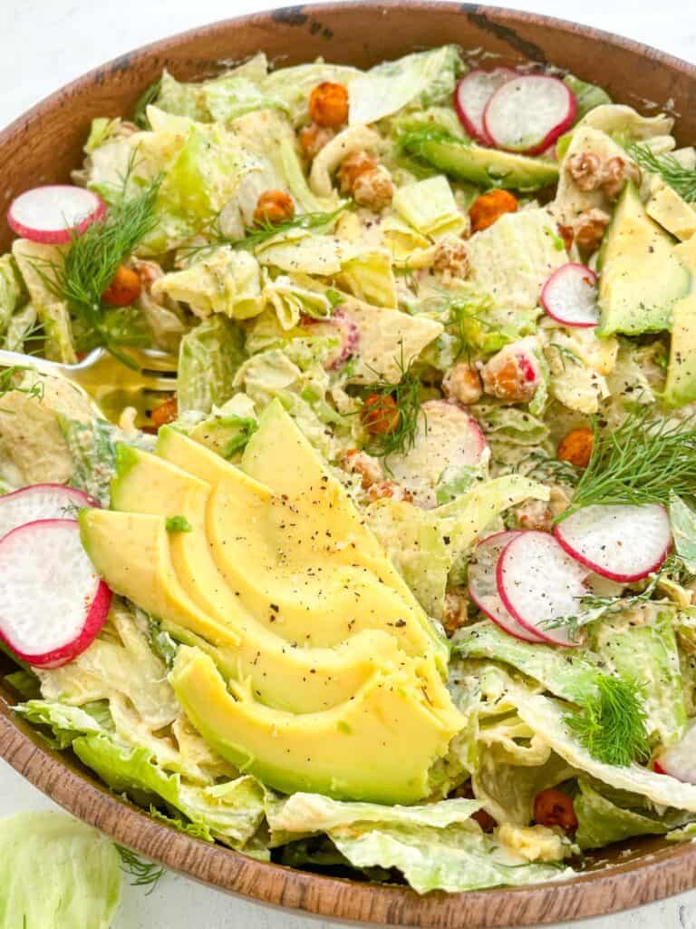 close up view of salad in a bowl
