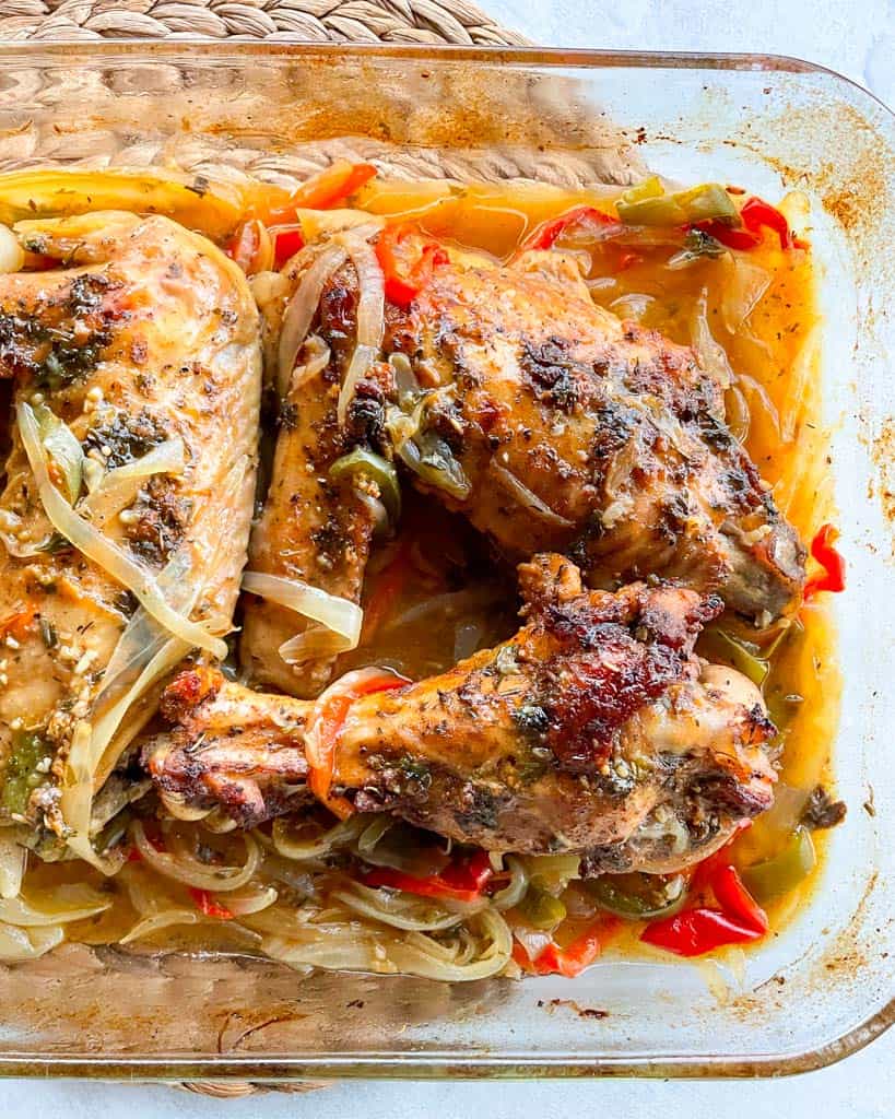 a dish full of oven baked turkey wings