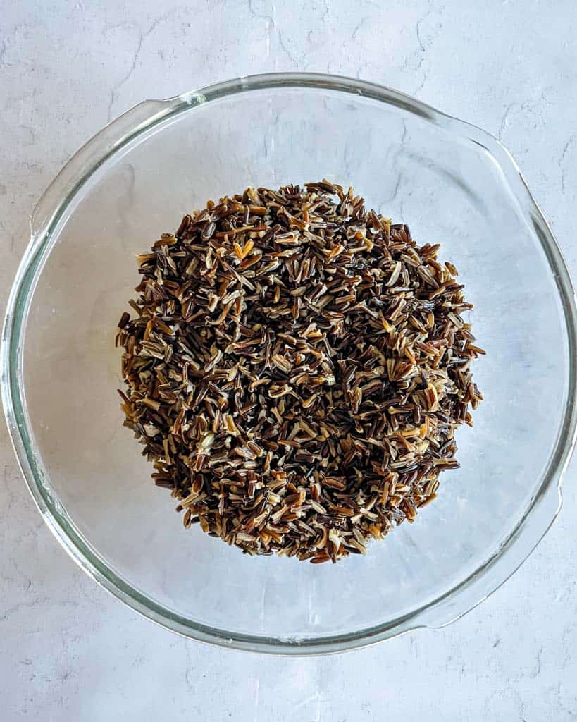 a bowl of cooked wild rice