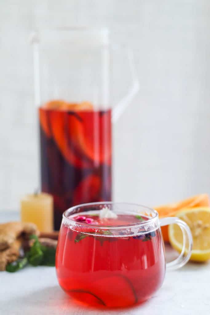 Hibiscus Tea with Ginger, Turmeric, and Citrus