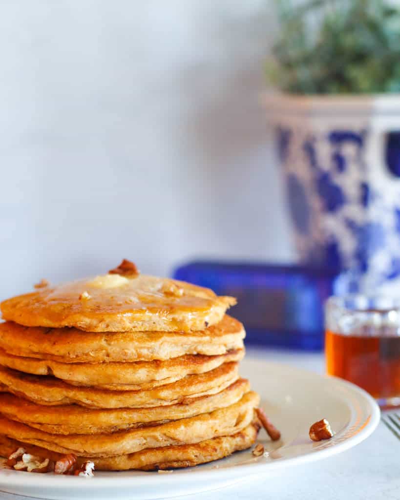 stack of gluten-free sweet potato pancakes