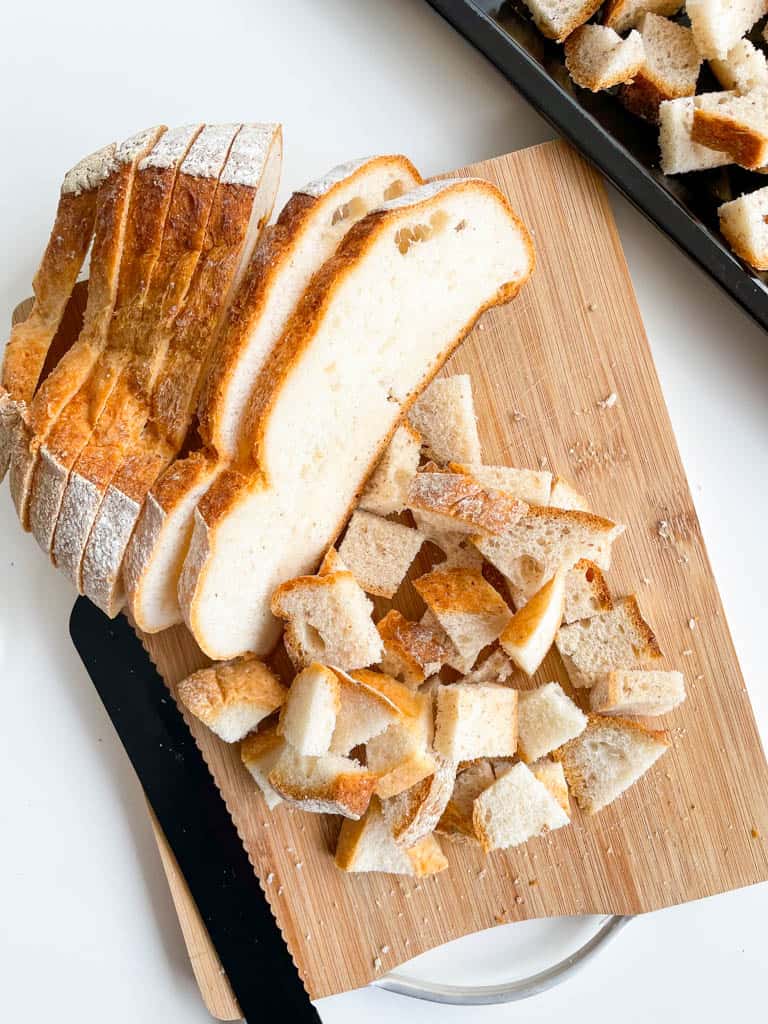 sliced bread on a cutting board