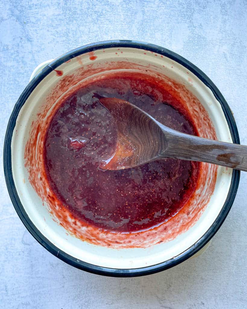 homemade strawberry jam in a pot