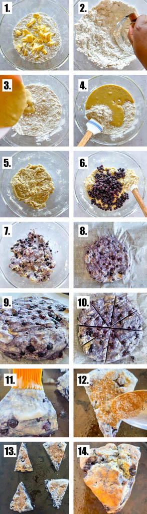 a 14 step visual of how to make gluten-free scones
