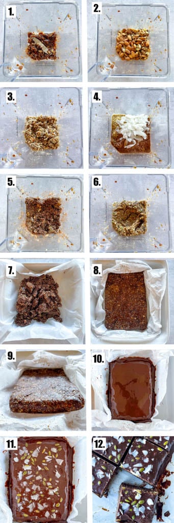 Step-by-step images of how to make  energy bars from start to finish