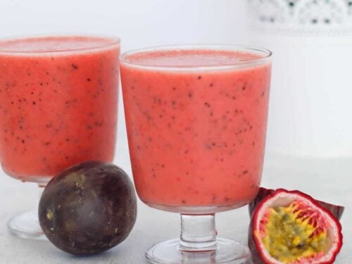 Refreshing Strawberry Passion Fruit Smoothie - Good Food Baddie