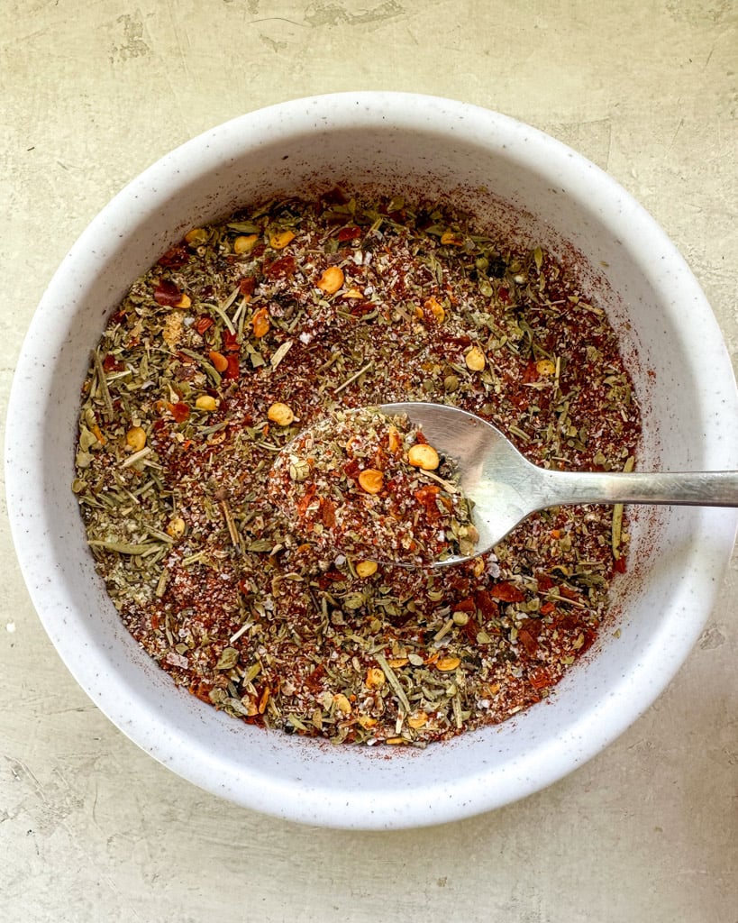 overhead view of spice blend for blackened fish