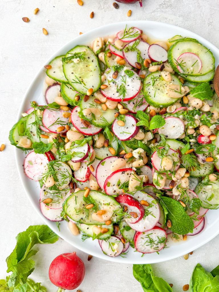 platter full of radish salad