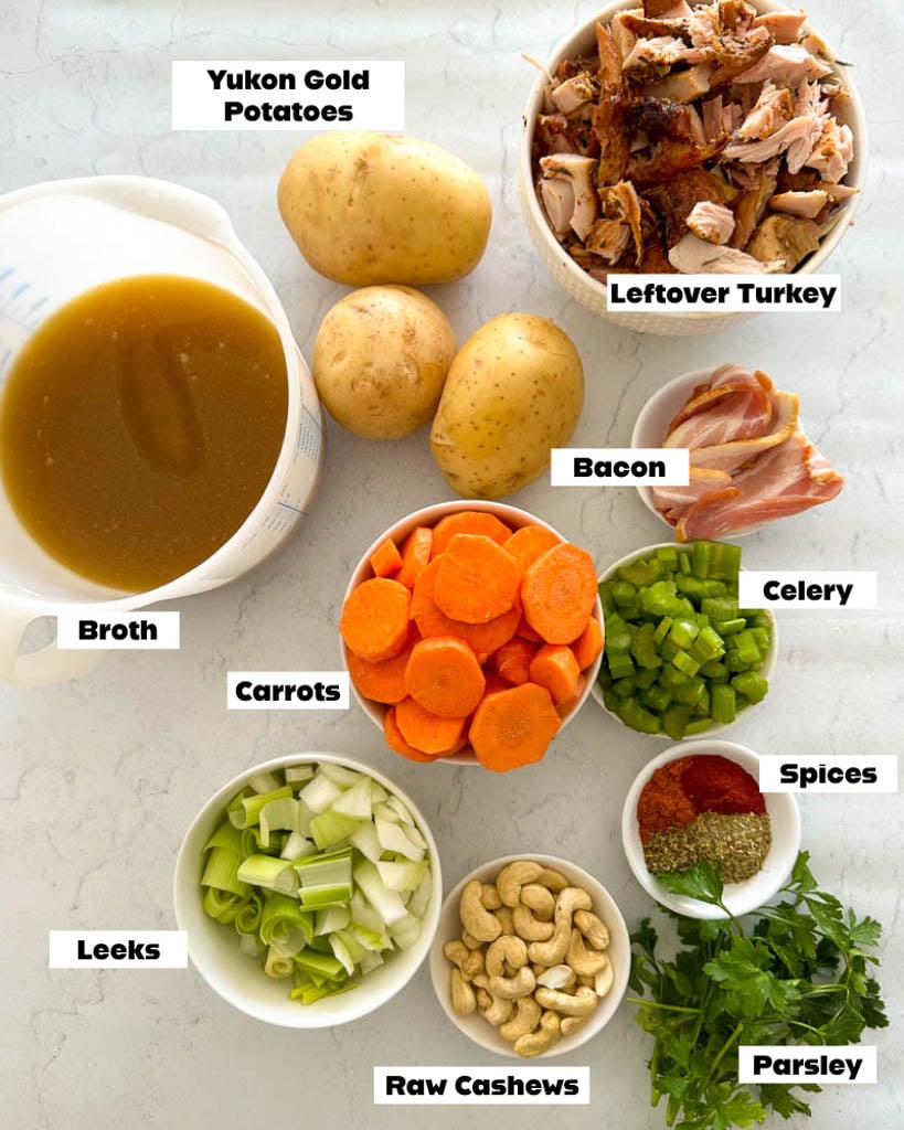 ingredients needed to make soup with leftover turkey 