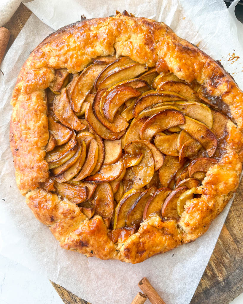 gluten free apple galette straight out of the oven