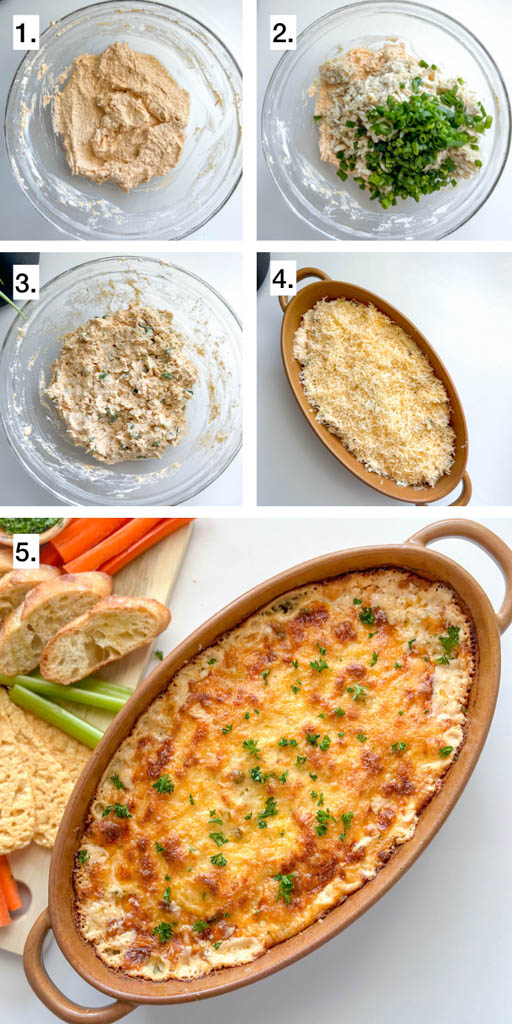 steps to show how to make crab dip