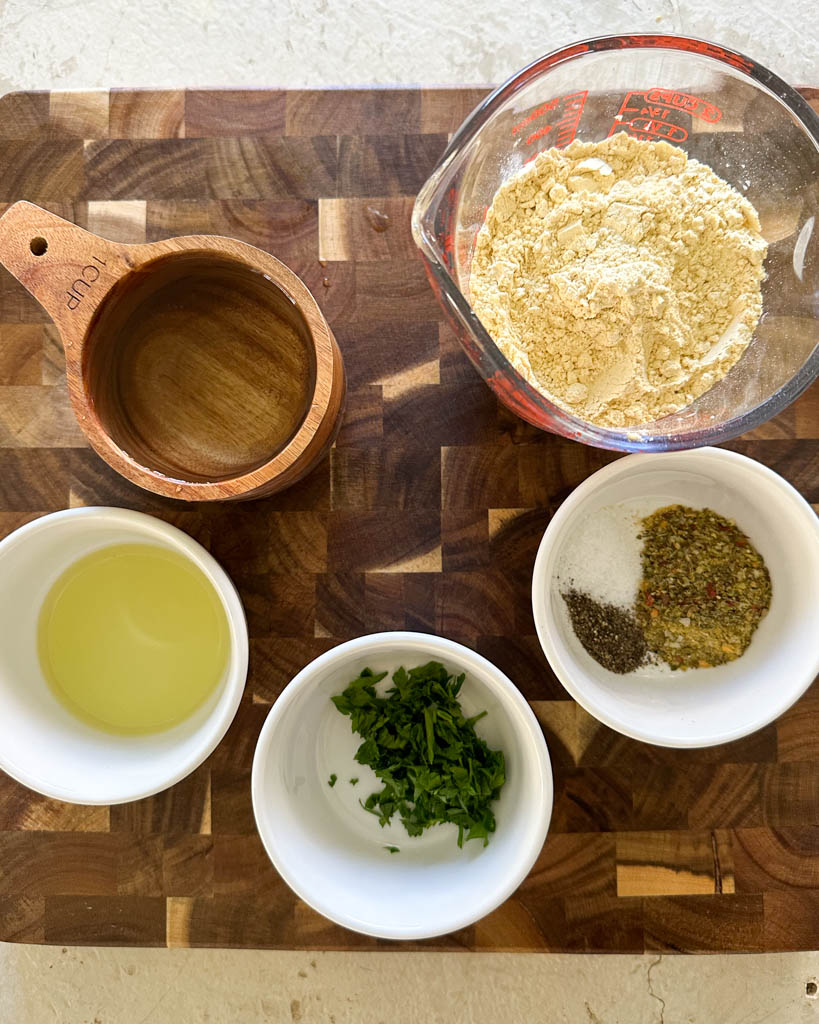 ingredients for chickpea flatbread