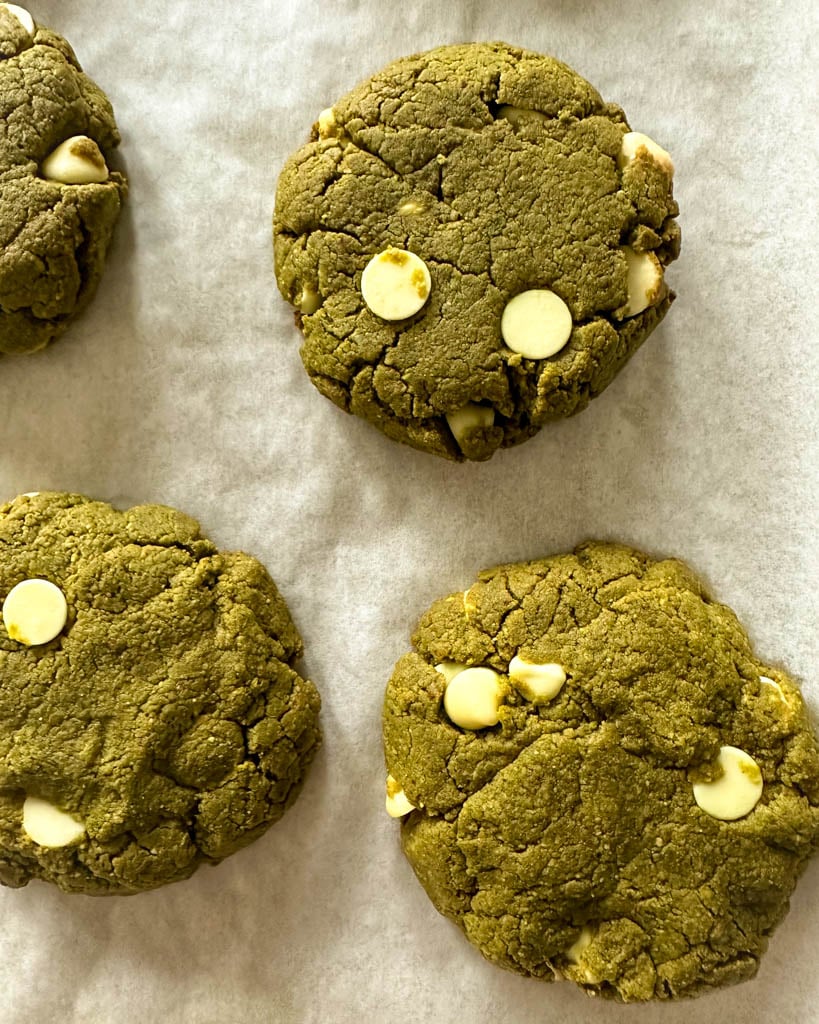 finished matcha cookies