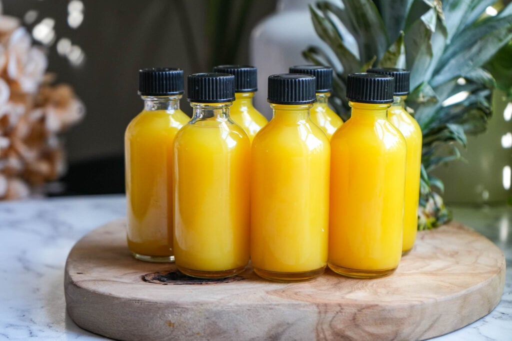 ginger turmeric lemongrass pineapple juice shots