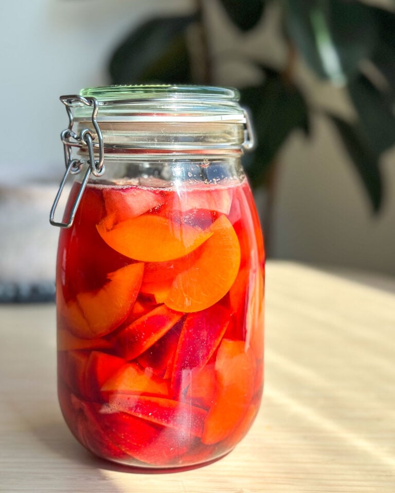 lacto fermented plums and stone fruit