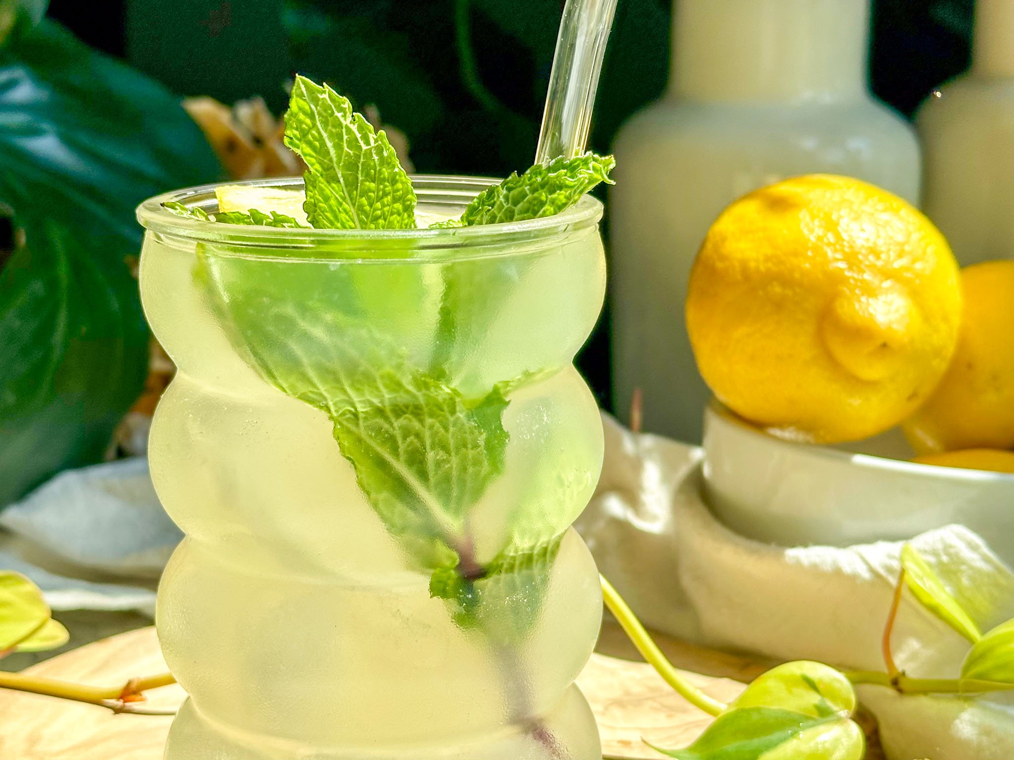 homemade lemonade infused with herbs and honey