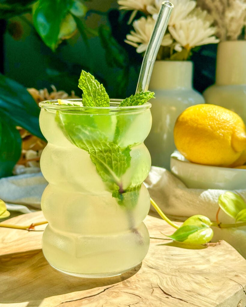 homemade lemonade infused with herbs and honey