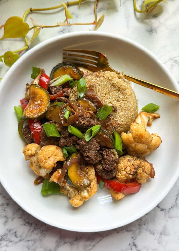 garlic ginger beef bowl